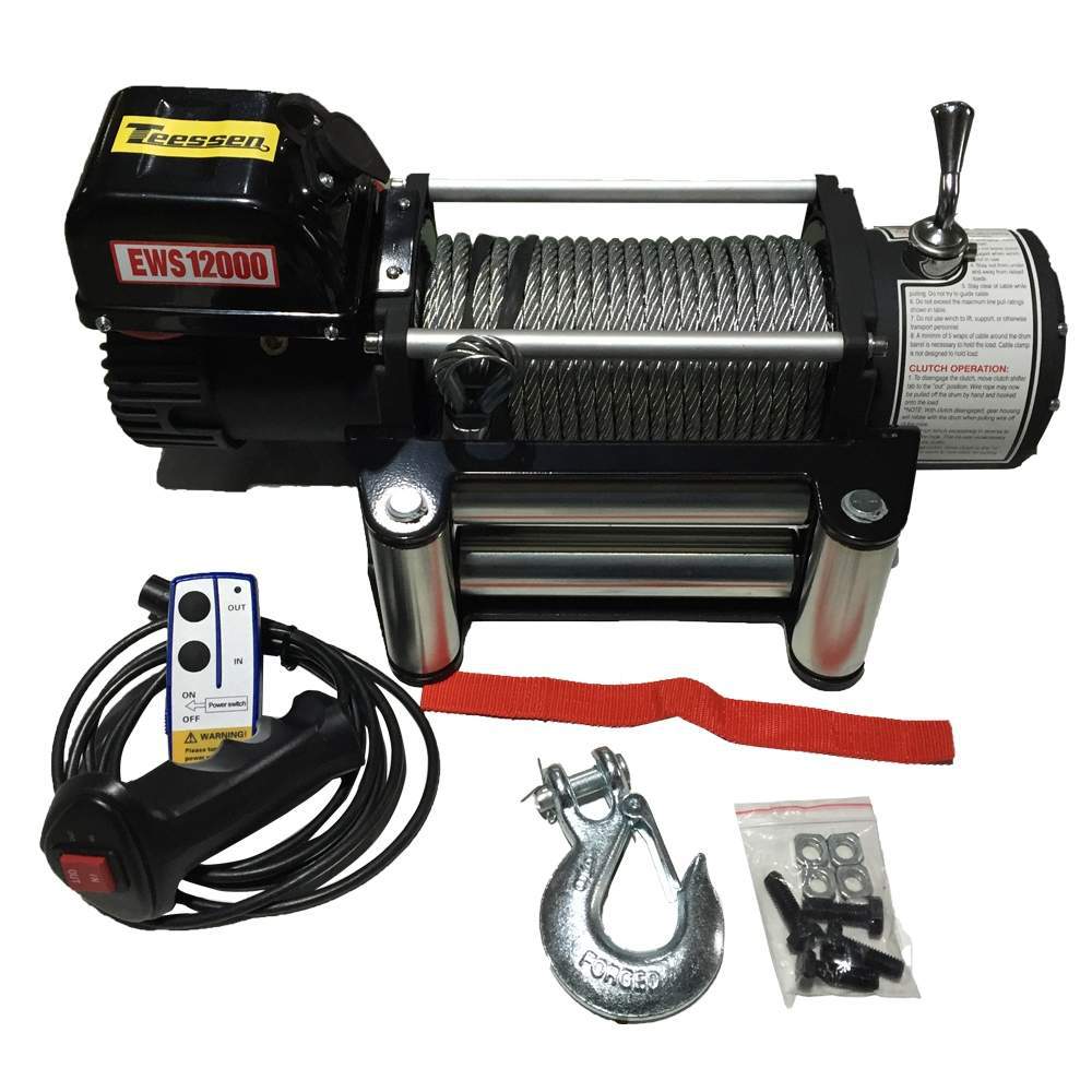 特价12000磅电动绞盘 越野自救 插秧机农机自救 5.5吨 12v 24v