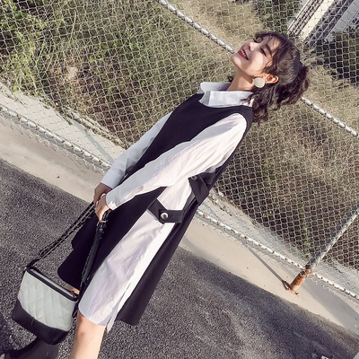 马甲加衬衫裙两件套ml17280未经联系拍下不发货(不接受零售)