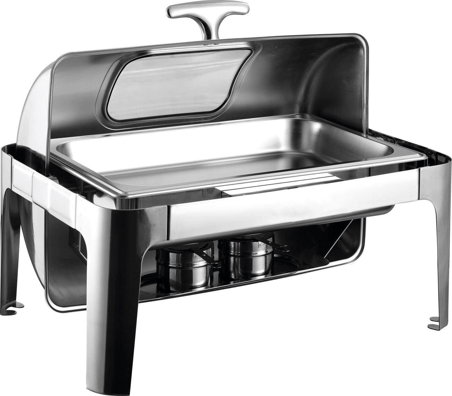 长方形全翻盖自助餐炉723ks款可视亚克力全钢1/1盘1/2盘布菲炉