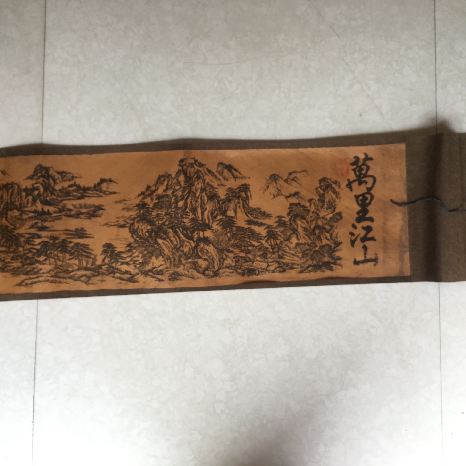 工艺品装饰画仿古字画长卷画古画绢布画 山水画已装裱工艺品