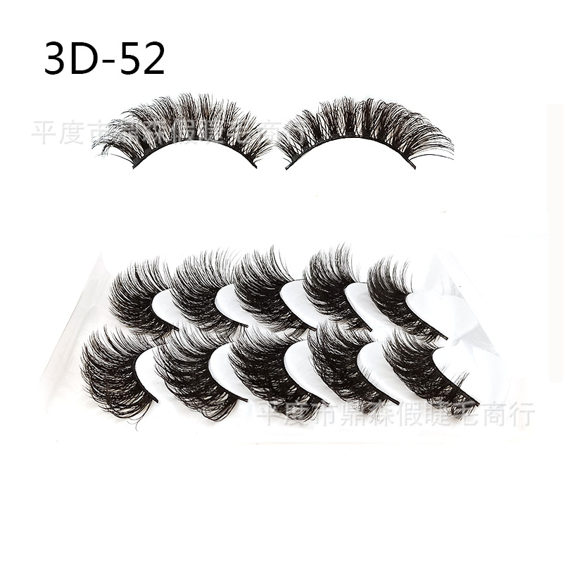 Dingsen False Eyelashes Factory Wholesale 3D Three-Dimensional Eyelashes 5 Pairs Popular Artificial Eyelashes Three More than D-46 Styles