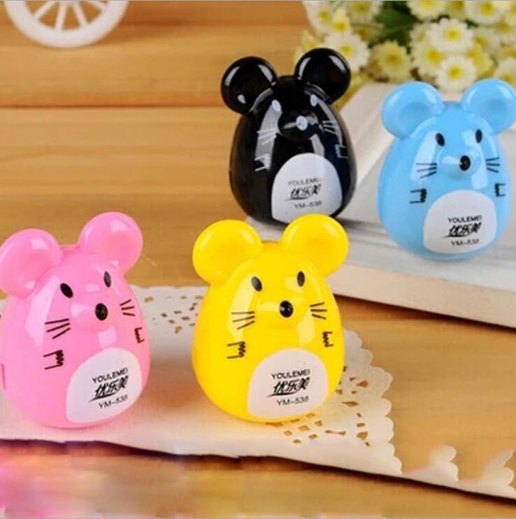 Factory Direct Sales Korean Cute Pencil Sharpener Little Mouse Modeling Student Penknife Pencil Shapper Wholesale