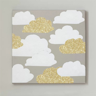 厂家直销金箔白云无框画创意简约40*40客厅沙发背景墙装饰画挂画.