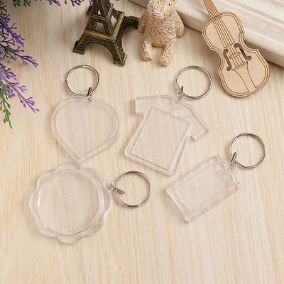创意礼品批发空白相框钥匙扣pvc广告活动塑料钥匙扣挂件
