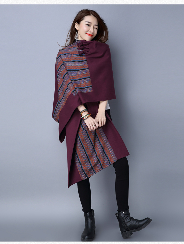 秋季民族风新款棉麻多用披肩围巾宽松大披肩