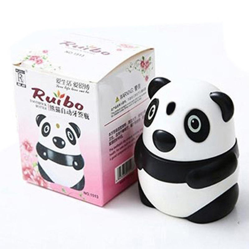 t创意自动牙签筒 卡通熊猫牙签盒时尚个性可爱考拉牙签罐现货批发