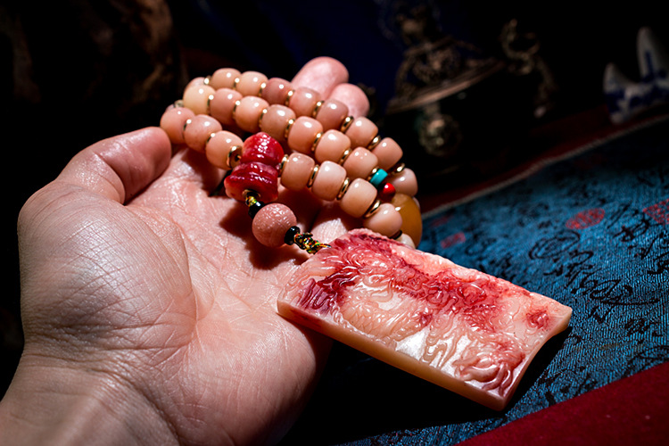 天然满血驼骨108颗佛珠手串藏式密宗民族风手链尼泊尔时尚念珠