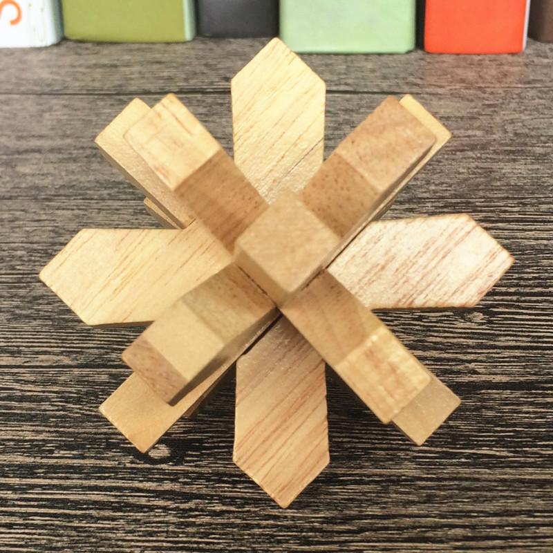 成人益智拆装礼品解锁鲁班锁 解压木制玩具 孔明锁 梅花锁-阿里巴巴