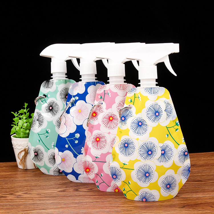 Manufacturer's Customized Folding Sprinkling Can Pe Flower Sprayer Cartoon Folding Water Bag Spray Water Bag Kettle