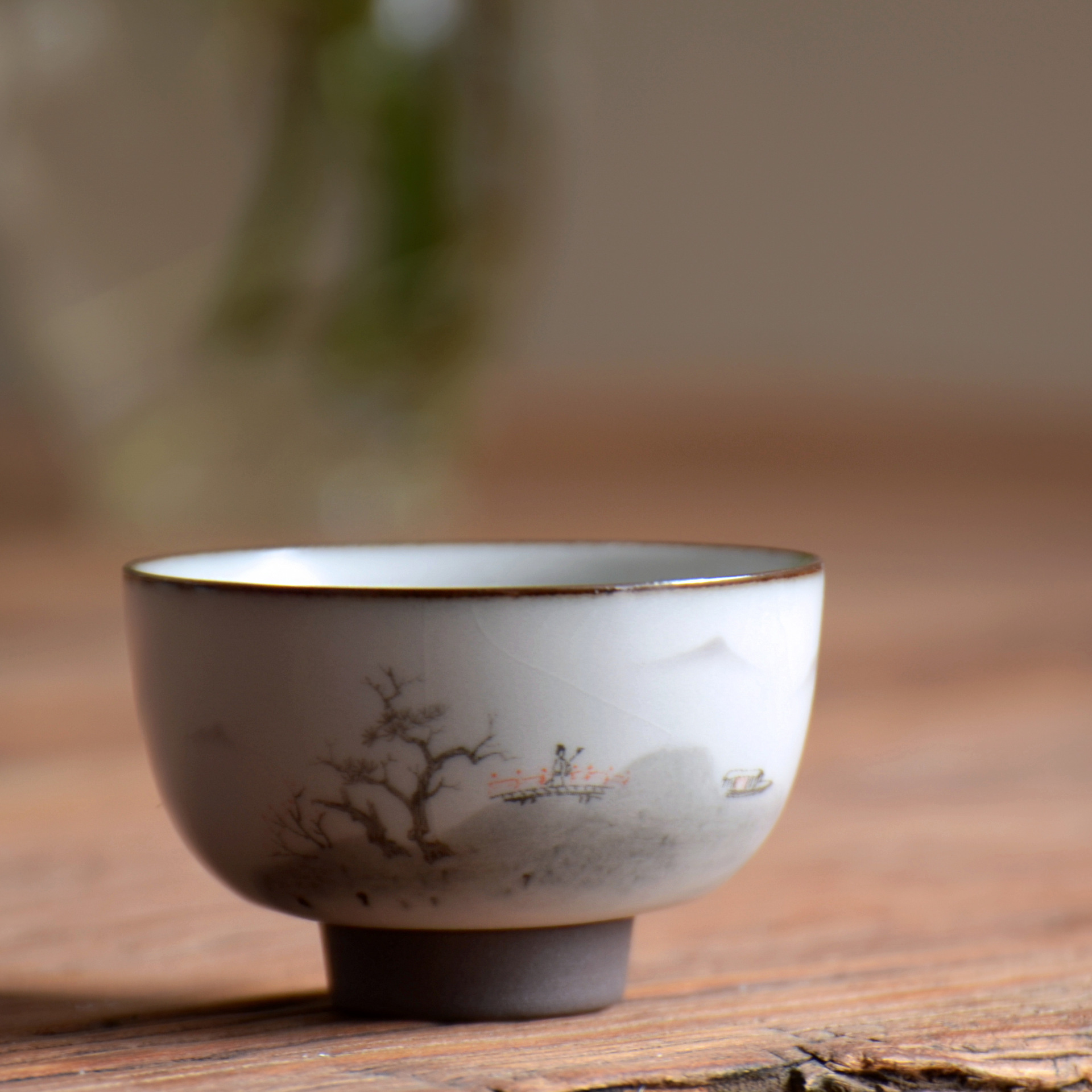 粗陶品茗杯套装陶瓷功夫茶杯复古小茶杯套装开片官窑茶杯套杯批发