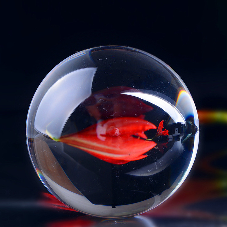 人造七彩水晶玻璃球 直径可定做 彩色玻璃珠 健身球摆件水晶球