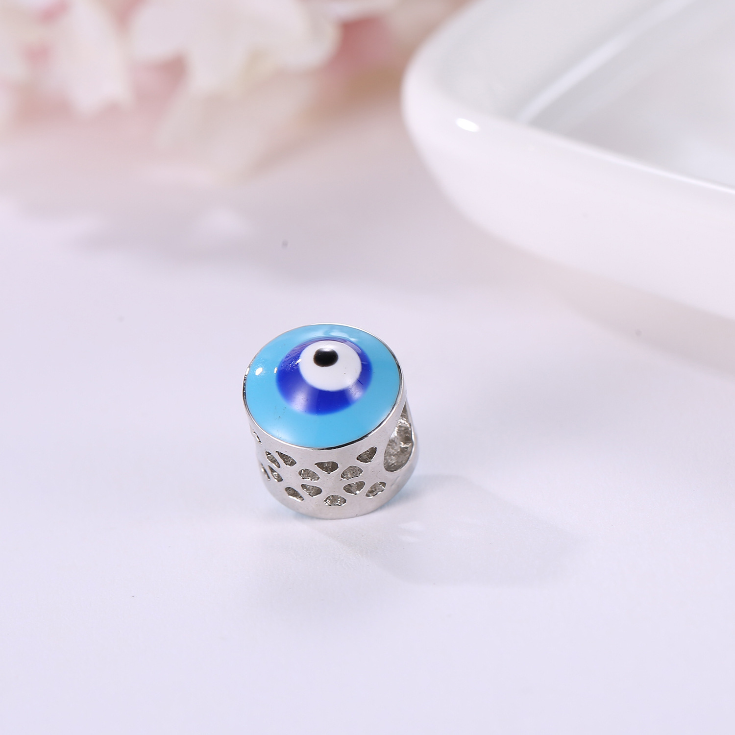 速卖通夏季新款diy蓝色眼睛合金珠子手链配件创意款女士饰品电商