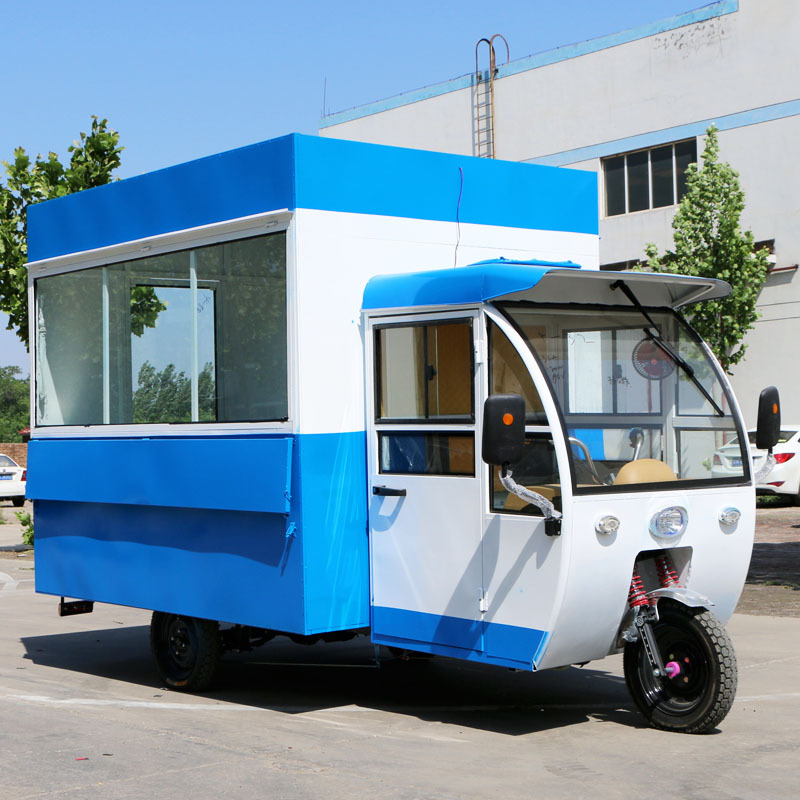 电动三轮多功能小吃车房车流动冷饮奶茶烧烤油炸早餐快餐摆摊车