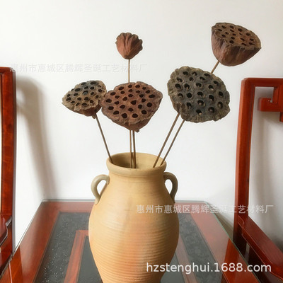 中式插花茶室装饰品 带籽莲蓬 干荷花 拍摄道具干花花束 天然莲蓬