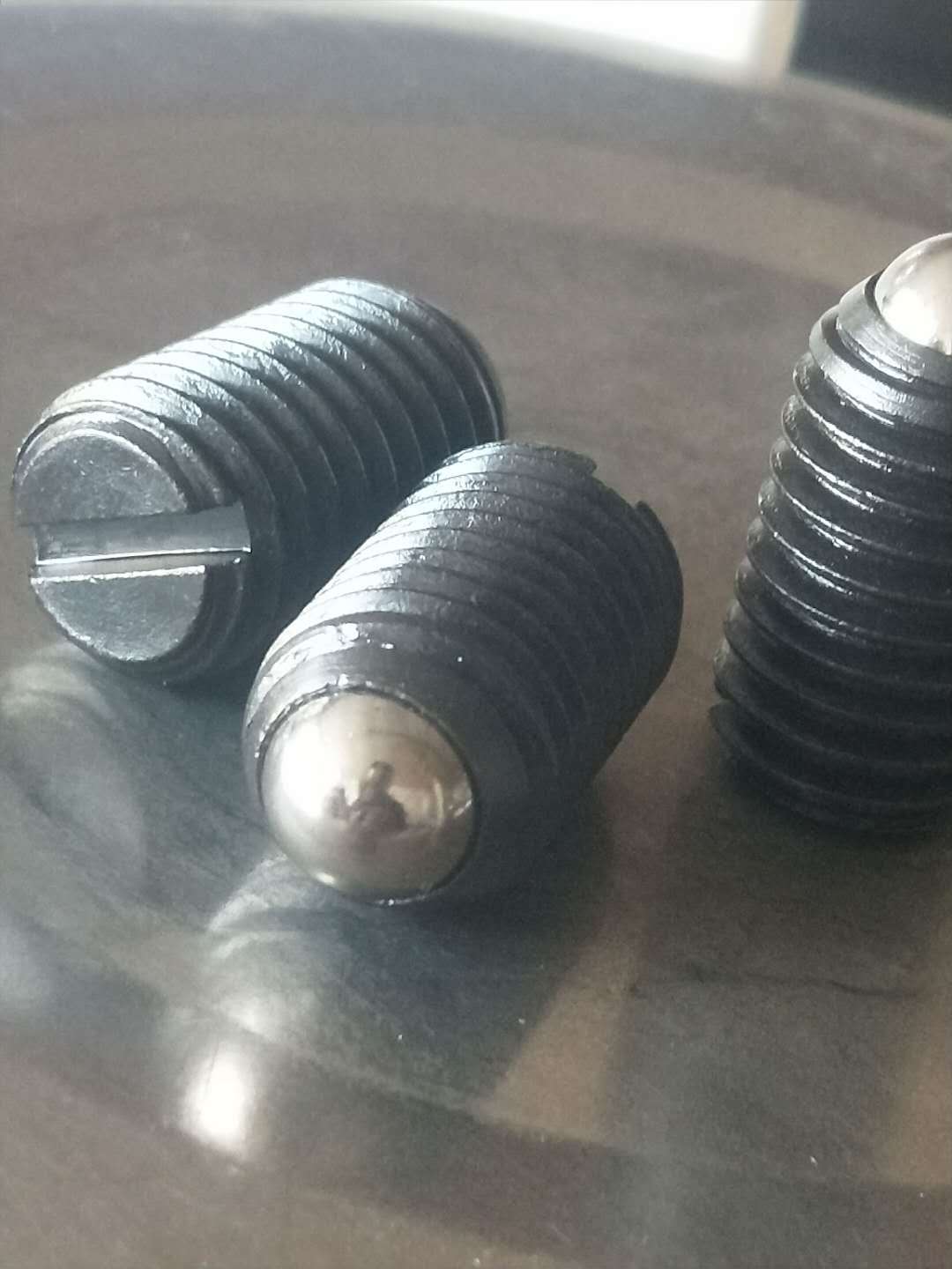 碳钢发黑波珠螺丝,弹珠定位紧定机米12*20一字波珠螺丝