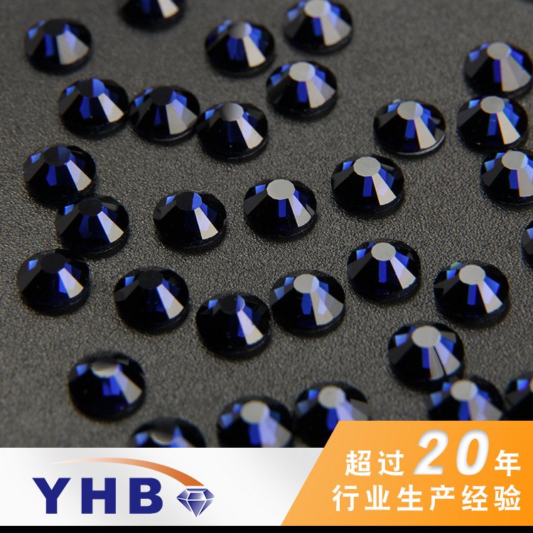 Factory Direct Sales Clothing Accessories Imitation Czech Diamond Deep Indigo Glass Swarovski Rhinestone Emulation Boutique High-End Imitation Diamond