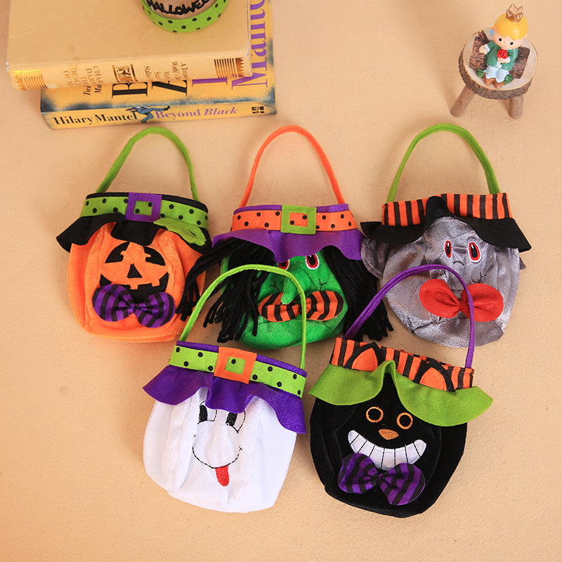 Halloween Decorations Witch Pumpkin Tote Bag Children's Holiday Candy Bag Party Party Dress up Props Bag