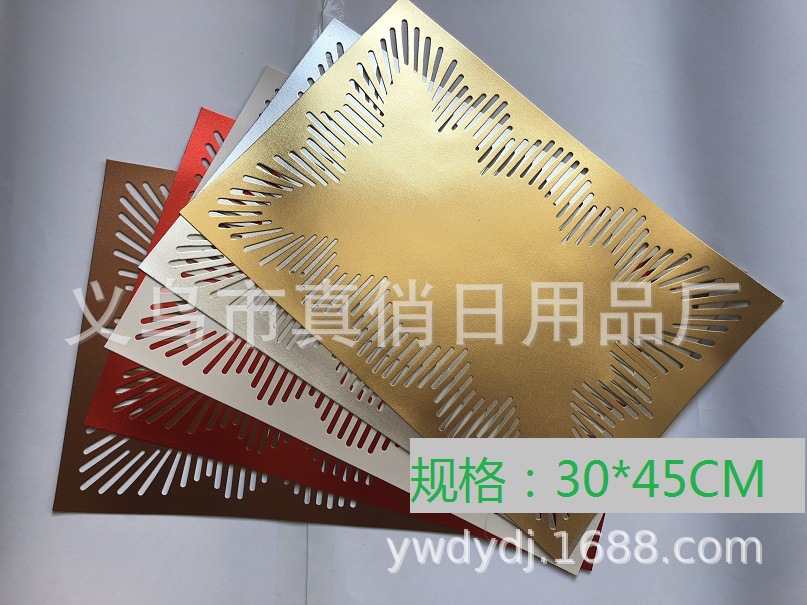 皮革镂空餐垫防滑隔热餐垫 欧式防水防滑桌垫详情1