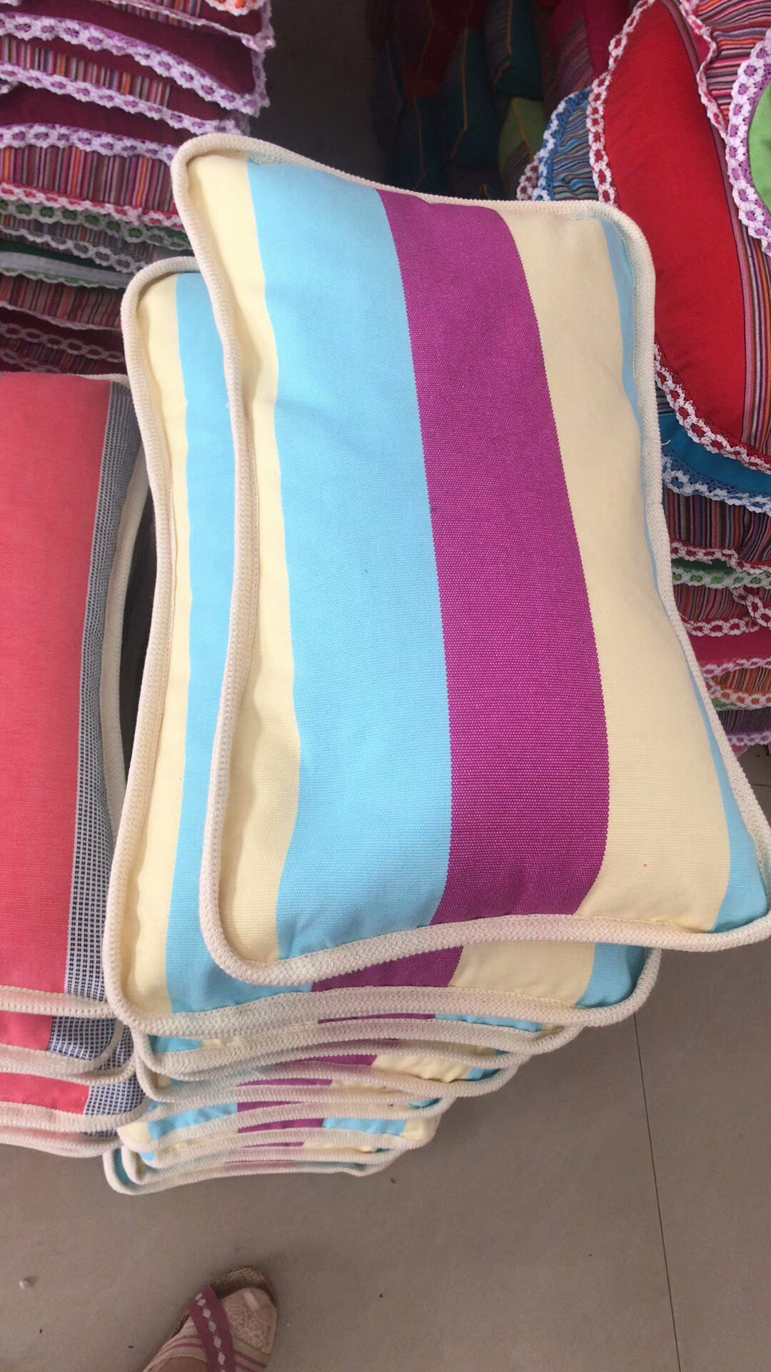 潮音枕头老粗布厚凉席枕套枕皮单人成人学生花草长方形枕头套批发