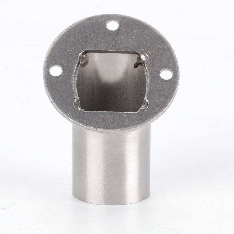 厂家供应斜口法兰不锈钢法兰座 高脚衣杆座窗帘圆管杆座