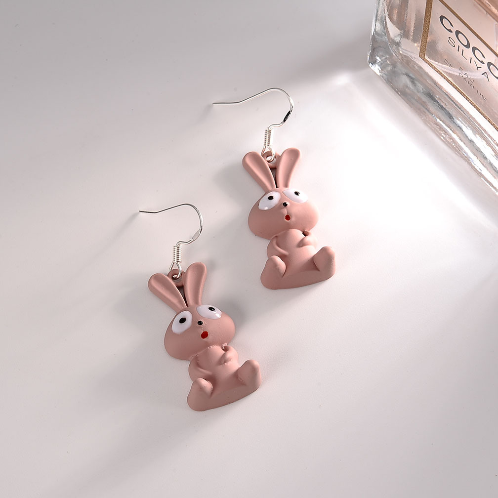 可爱卡通小兔子耳环女士韩版时尚百搭气质清新少女义乌耳饰品批发