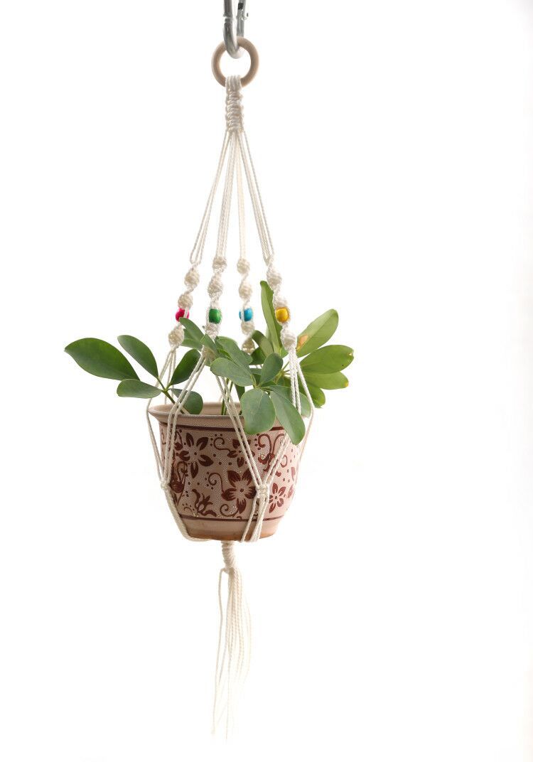 Flower Pot Net Pocket Hand-Woven Crafts Wall Hanging Hang Rope Hand-Woven Net Pocket Hanging Net Pocket