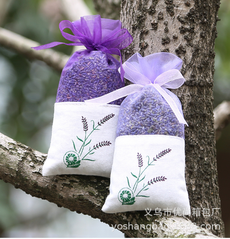 厂家现货薰衣草纱袋香包香囊包装袋干花束口袋网纱棉麻玫瑰花袋