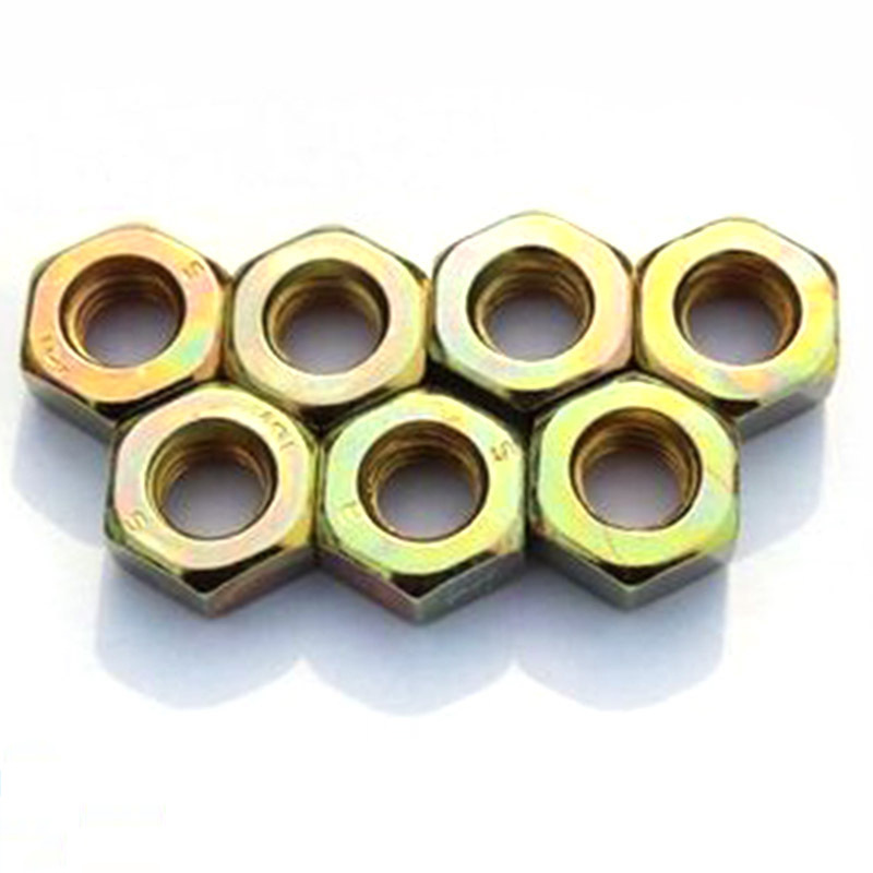gb52镀彩螺母 六角螺帽 五彩镀锌螺帽 六角螺母 金黄色螺母