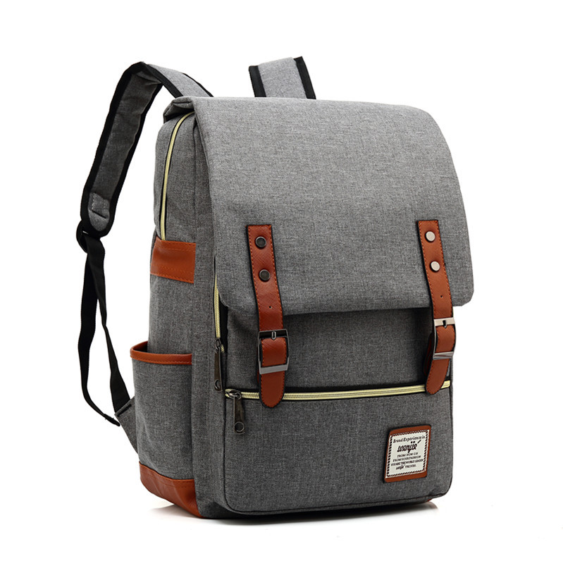 Foreign Trade New USB Personality Retro Men's and Women's Outdoor Canvas Large Travel Backpack Fashion Backpack Wholesale One Piece