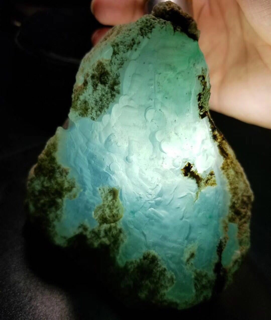 翡翠原石莫西沙高冰玻璃种脱沙开窗飘花牌子收藏戒面吊坠特价毛料