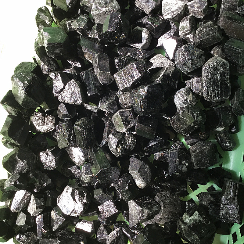 天然黑碧玺原石单晶体 黑色电气石晶体碎石 可做手工 每件100克