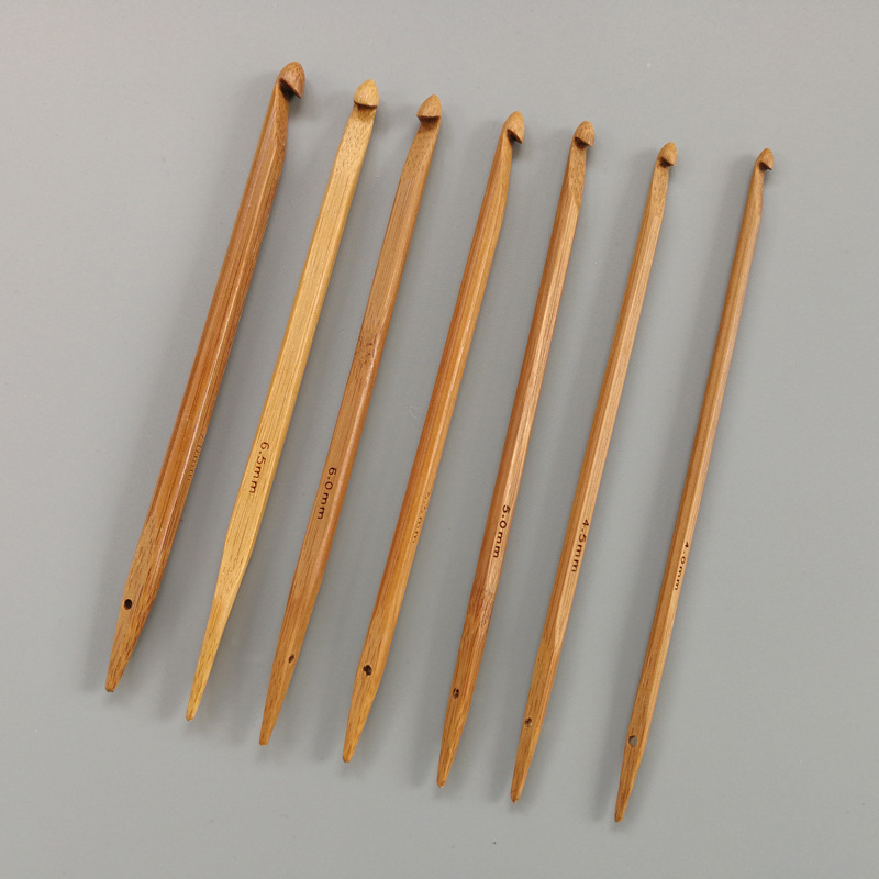 魔法一本道钩针编织工具仿可乐钩针 碳化竹魔法一本针 一套7个号