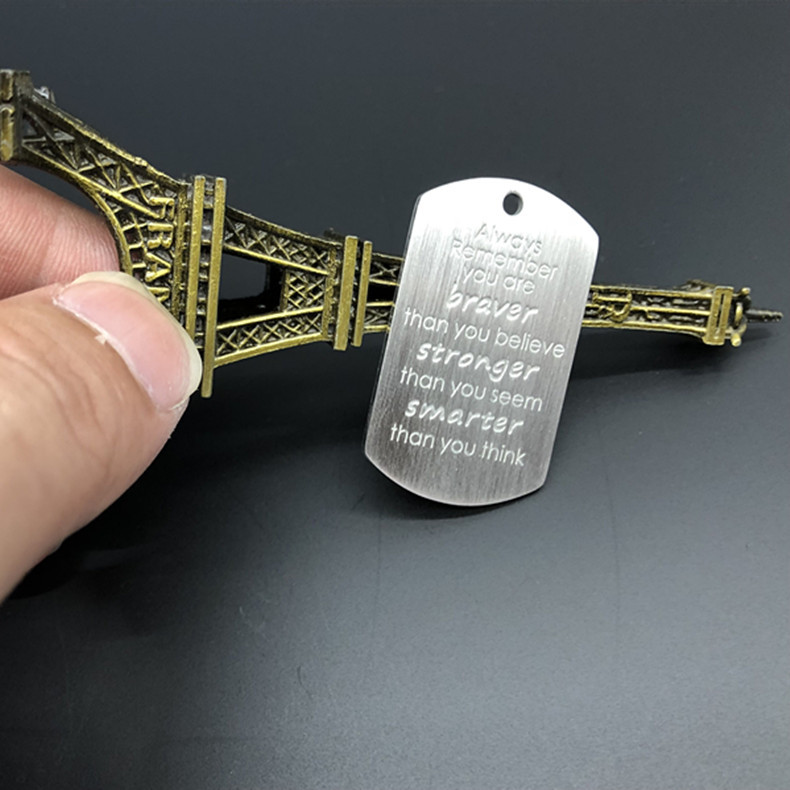 亮面不锈钢钛钢狗牌军牌美国大兵身份证吊牌 盾 现货 可定制刻字