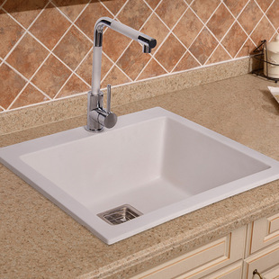 花岗岩水槽石英石水槽小单槽厨房洗菜盆单槽加厚吧台洗手池