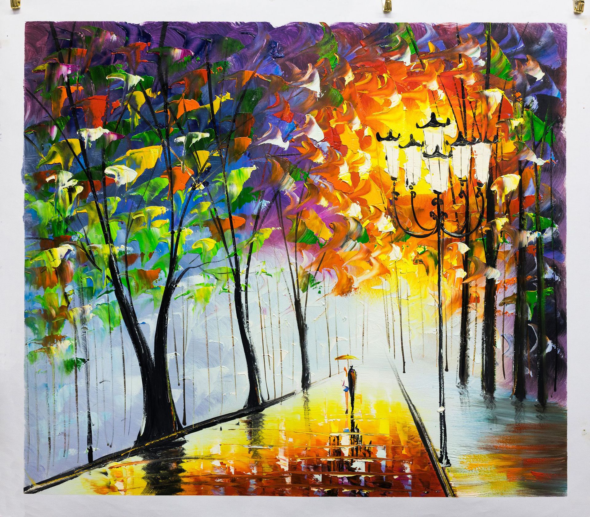 手工手绘印象小树林油画 适合酒店 会所 家居