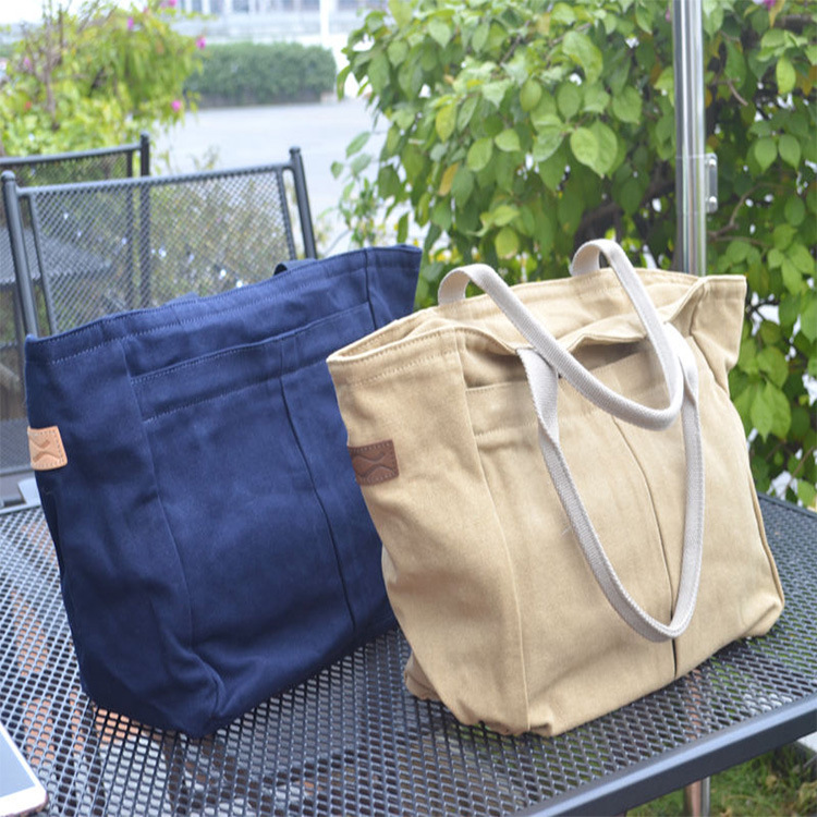 实用拉链款加厚结实帆布包 手提购物袋 单肩环保包 厂家定制logo