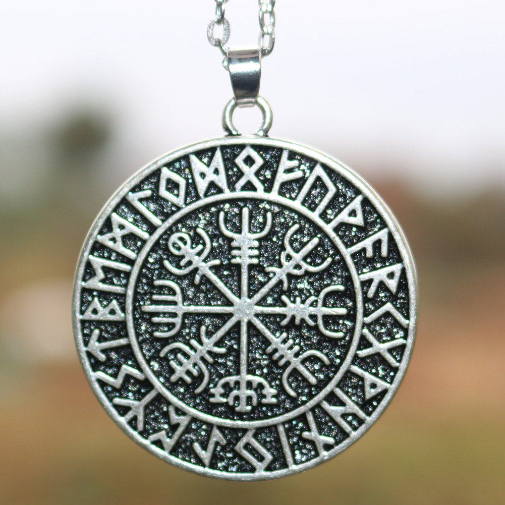 热卖北欧维京守护图腾吊坠复古个性男孩项链霸气男士金属吊坠批发