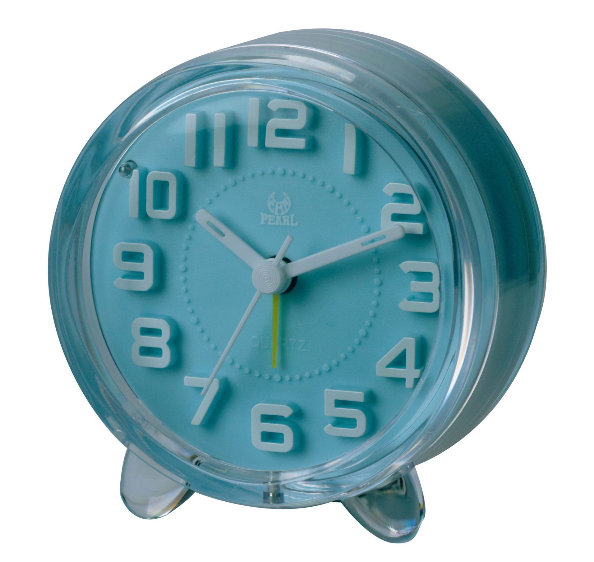 透明水晶立体闹钟儿童闹钟新款闹钟糖果色闹钟圆形床头时钟