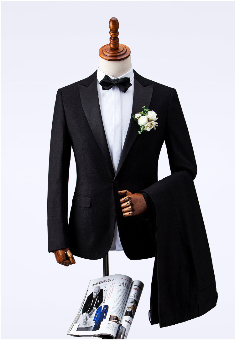 明星同款男士结婚西服三件套时尚修身韩版西装外套新郎礼服有大码