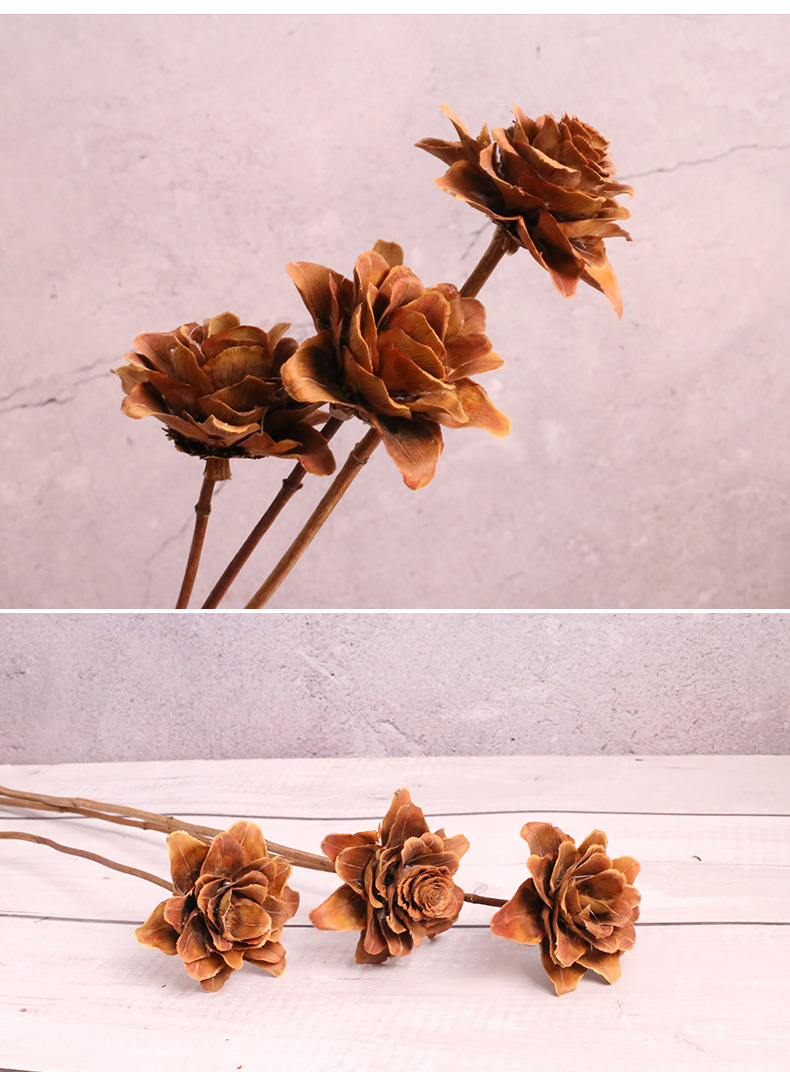 【赞花村】山茶花云南干花花束 自然风干永生花干燥真花花材批发