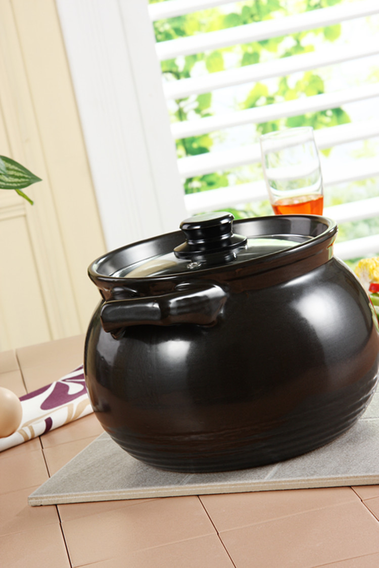 厂家直销 陶瓷砂锅 黑色釉 实用性高 经久耐用 双耳汤锅 品质供应