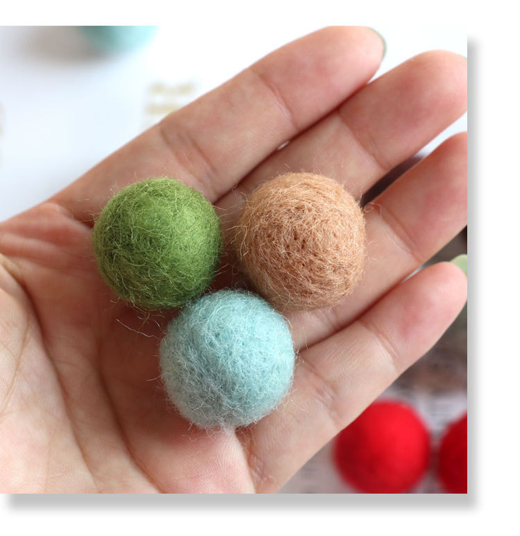 羊毛毡球耳环挂件吊坠饰品配件彩色毛球 戳戳乐手工制作diy材料包