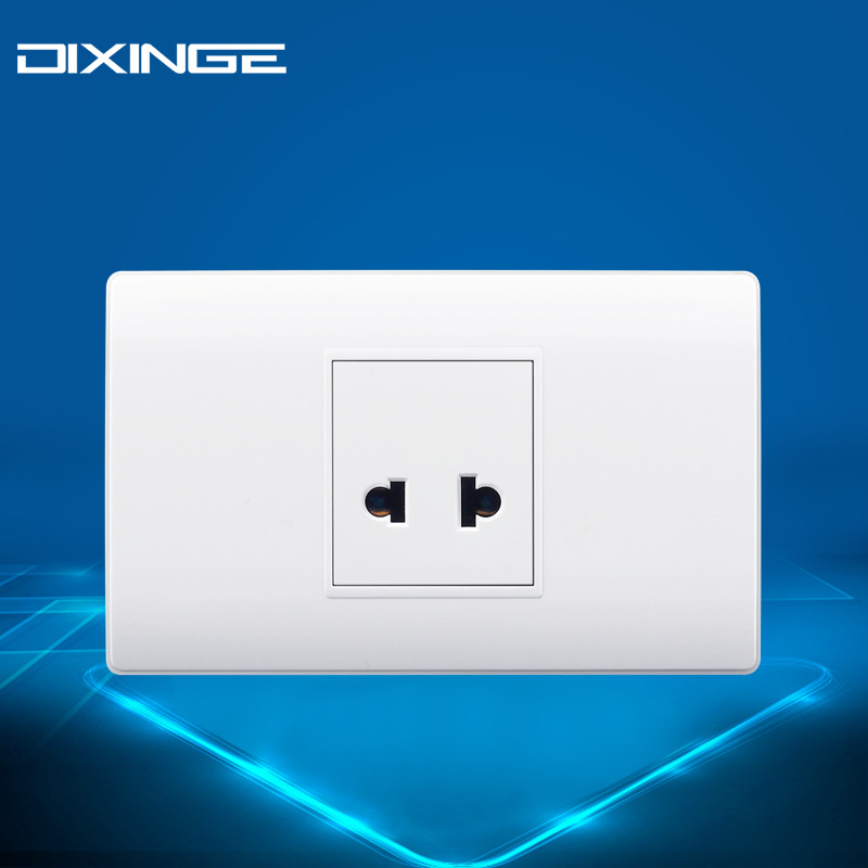 一位越南插座单联118型pc面板15a东南亚二极插美式多功能二孔插座