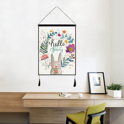 北欧小清新卡通家居挂画布艺挂布装饰画墙壁装饰挂毯一件代发