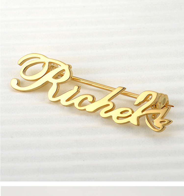 diy来图定制企业公司logo胸针男 订做团队名字别针女纯银字母微章