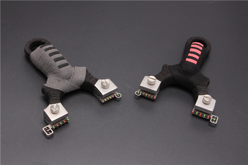 内置夹片锁凤弹弓按压式弹簧猎人弹弓免绑扁皮追龙弹弓光纤瞄准