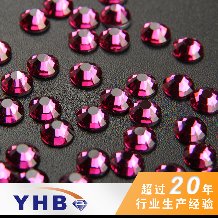 Ornament Wholesale Ornament Accessories Imitation Diamond round Purple Red Imitation Diamond 14mm Clothing Accessories a Crystal