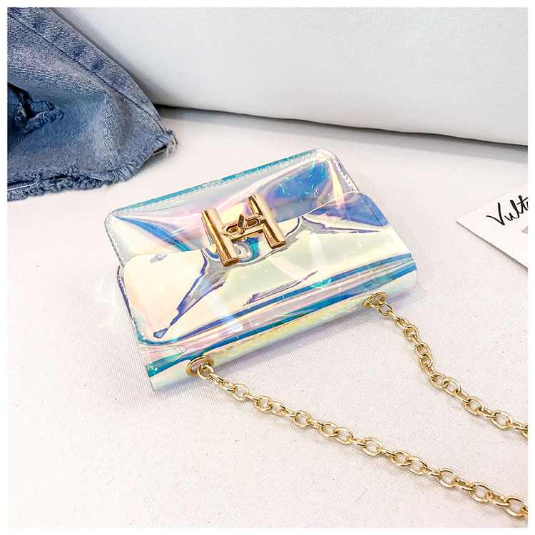 时尚镭射斜挎包透明百搭单肩女包