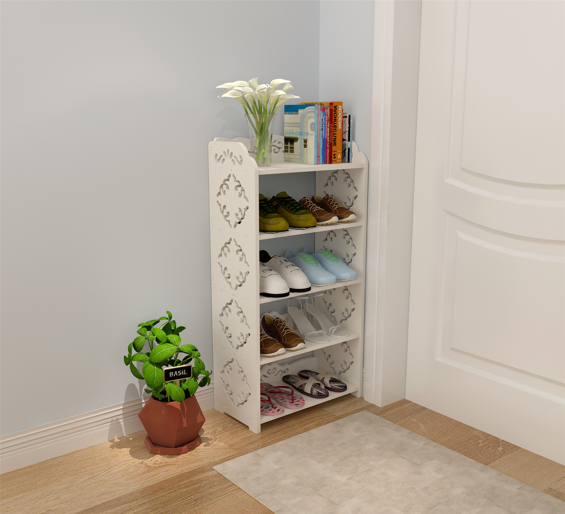 【平小号】多层鞋架防尘简约现代欧式客厅多功能简易鞋架组装家用