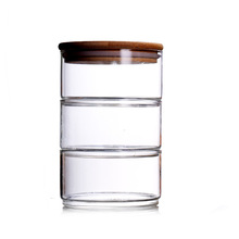 厨房密封透明玻璃储物罐五谷杂粮干果收纳罐高鹏硅竹木密封茶叶罐
